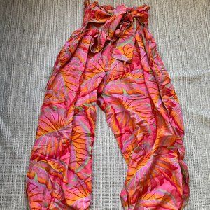 FarmRio Light Colorful High Waist Harem-ish Pants with Bow, XL